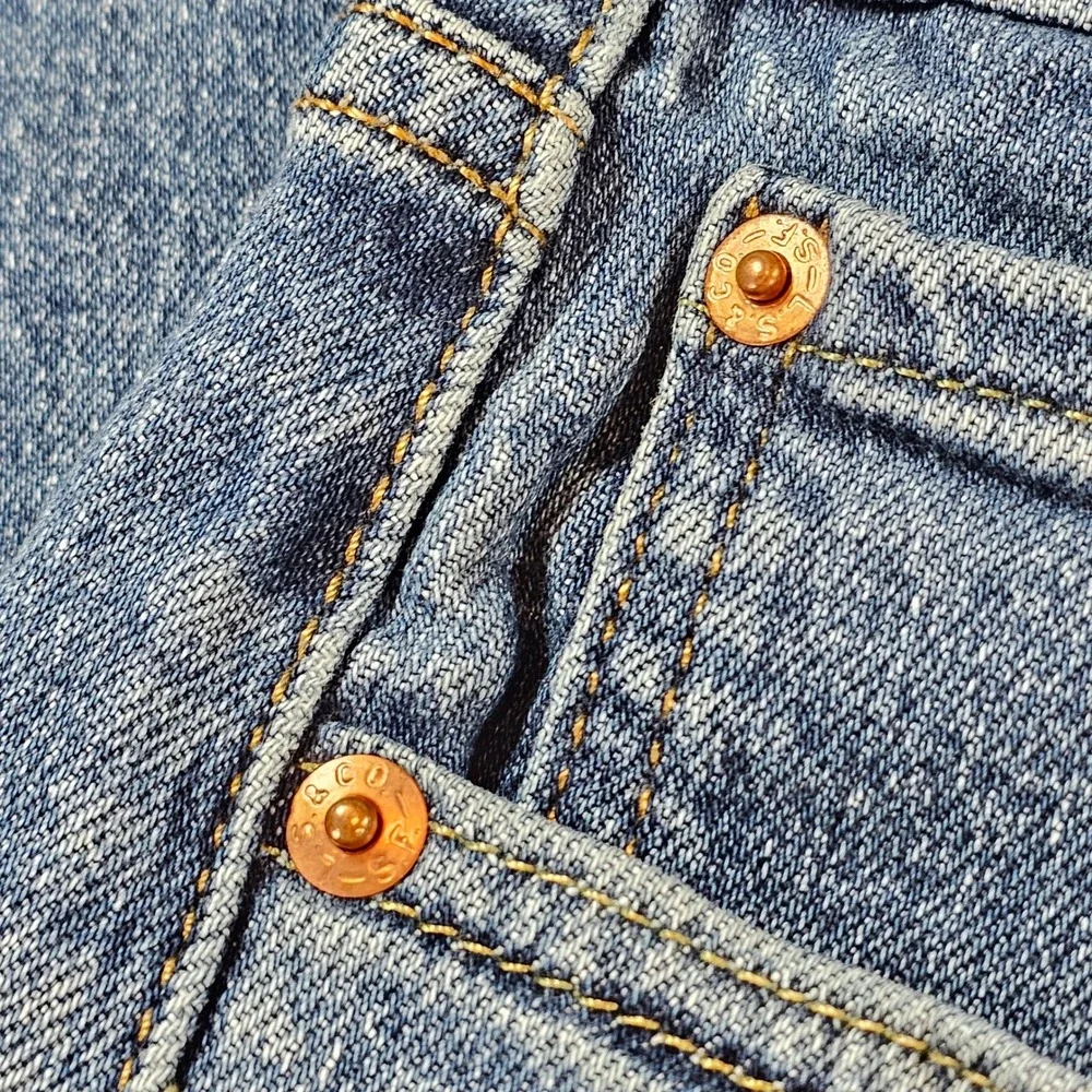 Levi's 505 Mens 34x29 (34x30 Tag) Regular Fit Straight Leg Blue Denim Jeans Work
